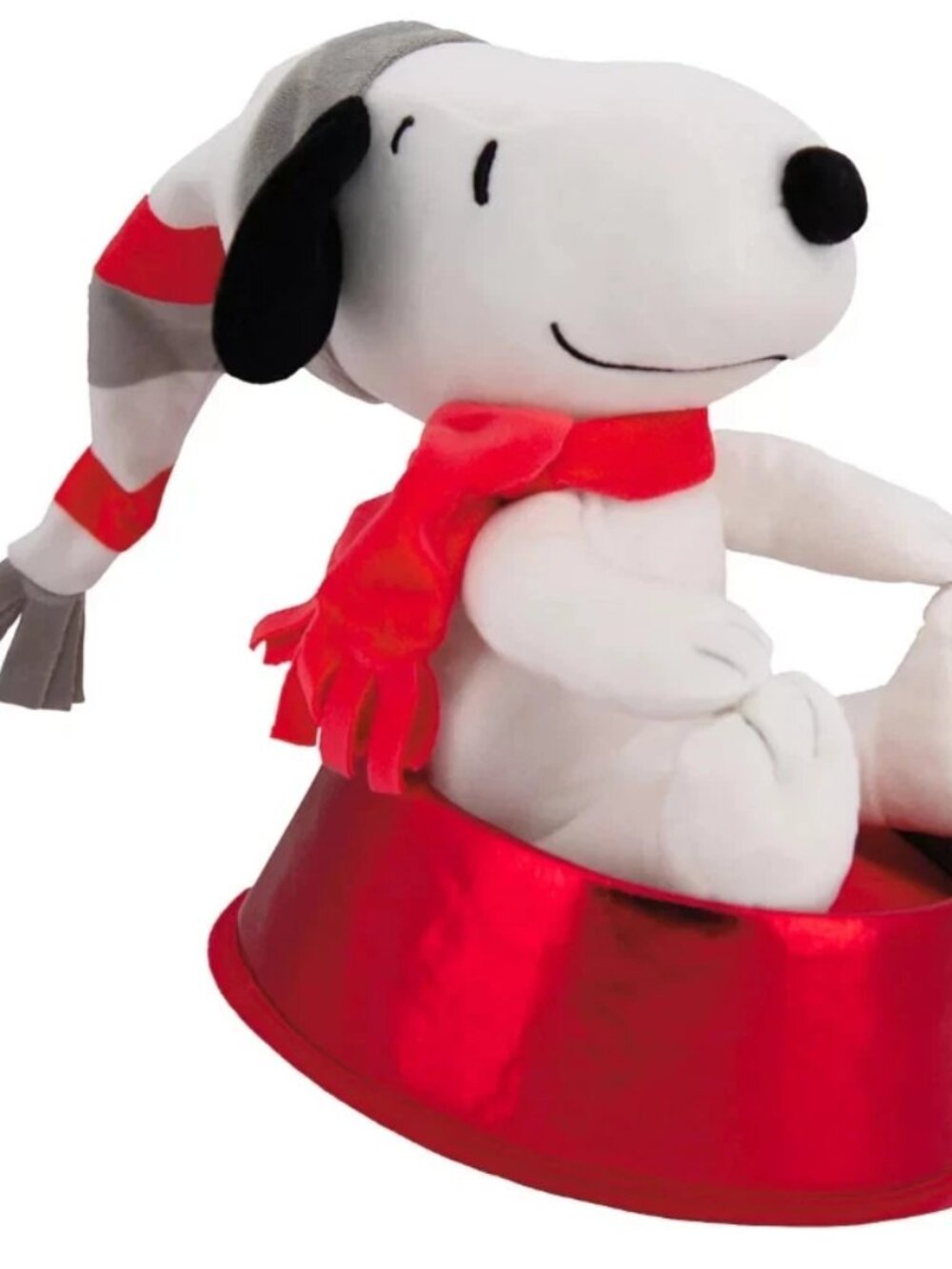Hallmark Peanuts Snoopy Christmas Tree Topper Plush Red Scarf Hat Decor Xmas NIB